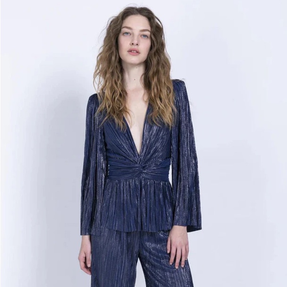 Sabina Musayev Venice Top in Navy Blue